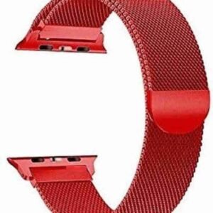 Red Stainless Steel with Magnetic Wristband Strap