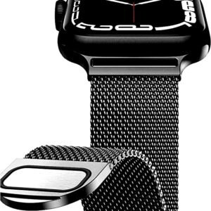 Black Stainless Steel with Magnetic Wristband Strap